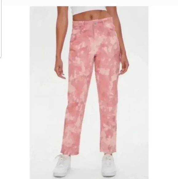 Forever 21 Tie Dye Ankle Straight leg Jeans - Size XS - Picture 2 of 3